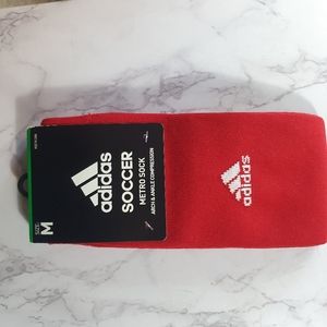 Adidas red soccer socks sz Medium